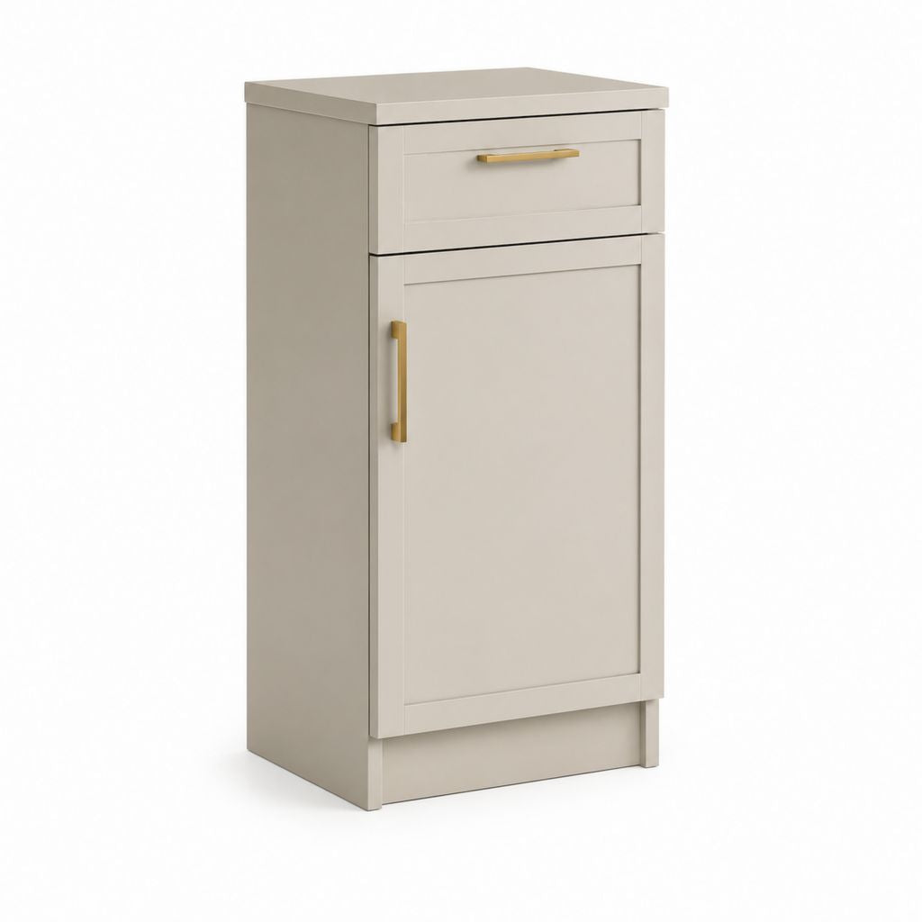 Buffet de salle à manger 1 porte 1 tiroir beige en panneaux de particules rectangulaire 50 x 40 x 100 cm