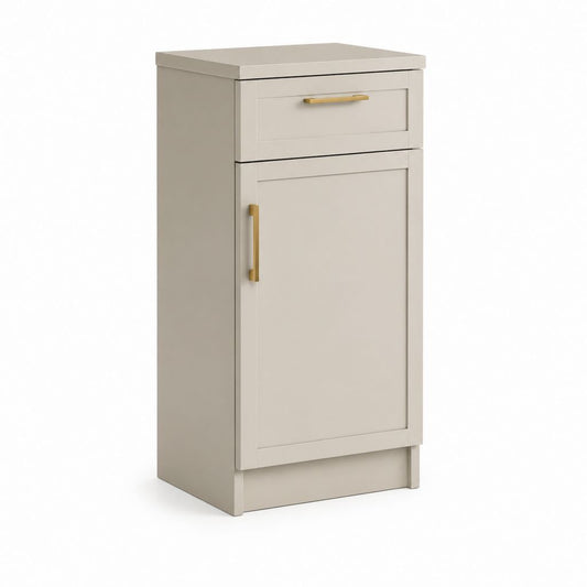 Buffet de salle à manger 1 porte 1 tiroir beige en panneaux de particules rectangulaire 50 x 40 x 100 cm